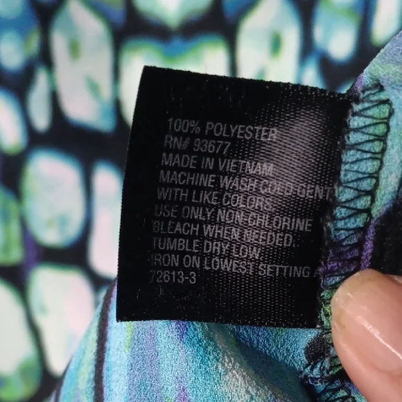 Worthington Vibrant Blue and Green Sleeveless Blouse - Picture 8 of 8